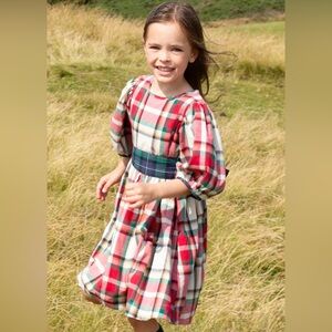Pink Chicken - Girls Ruby Dress - Holiday Tartan